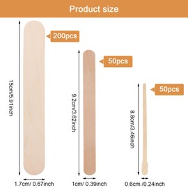 HENGBIRD Pack of 300 Wooden Spatulas Waxing Wooden Sticks Mouth Spatulas Wooden Ice Sticks Wooden Sticks for Crafts Wooden Mouth Spatulas for Hair Removal, Treatments or Woodwork
