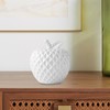 WeiLaiKeQi Ceramic Apple Sculpture - Minimalist Home Decor Accent, White,