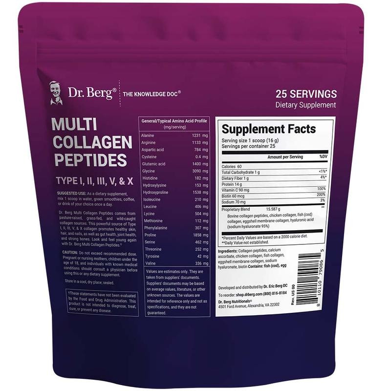 Multi Collagen Peptides – 15.5 g per serving - Grassfed,