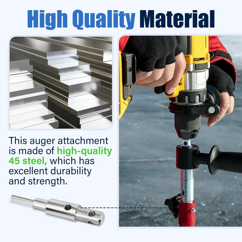 Two Stage Auger Adapter Alloy Steel Auger Drill Attachment Fits