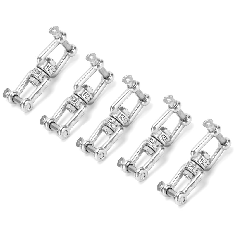 5Pcs Rotating Snap Stainless Steel Double Ended Antiknot Swivel Hook