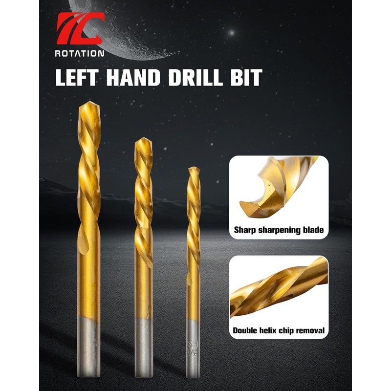 ROTATION 10-Piece Screw Extractor and Drill Bits Set, Bolt Remover