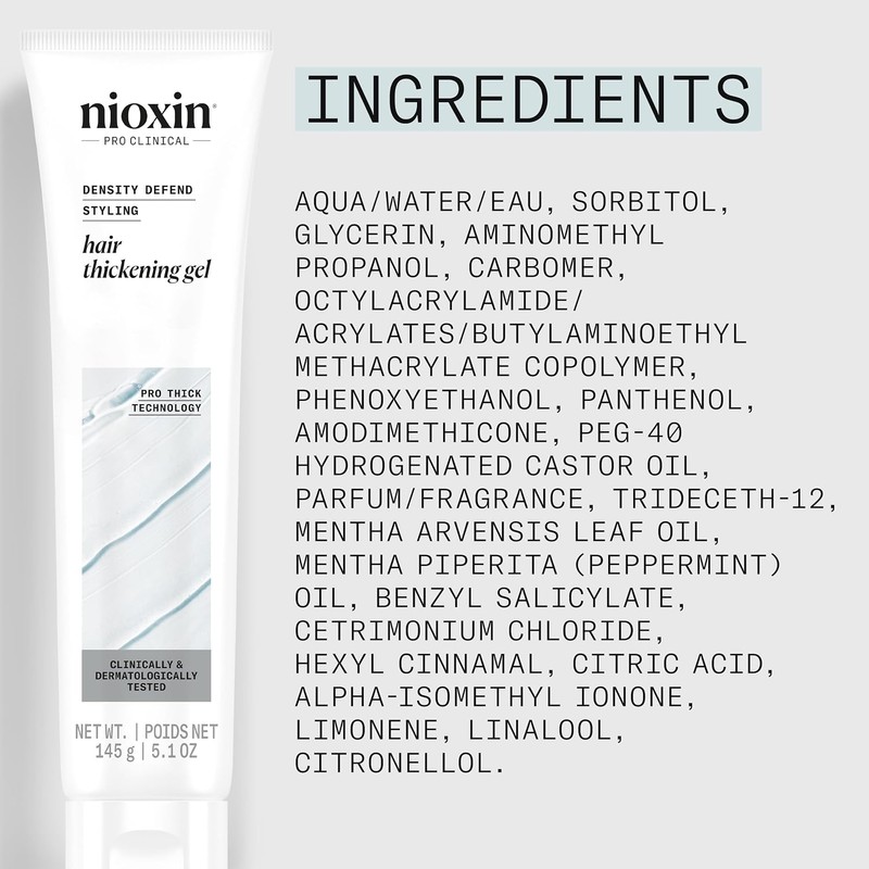 Nioxin Gel para engrosar el cabello 3D, fuerte sujeción y