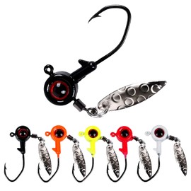 Balifly Underspin Crappie Jigs Heads Silver Blade Hooks for Crappie Lures Senko Worms Paddle Tail Swimbaits Saltwater Freshwater Bass Walleye Fishing Tackle 25pcs FS/QTG-01(1/8oz)