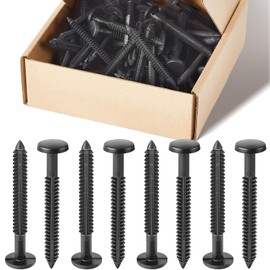 Blulu 60 Pcs 3 Inch Vinyl Shutter Fastener Window Panel Peg Lok Pin Pegs Screws Shutter Spikes Anchor (Tuxedo Gray)