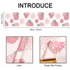 Inhobbok Table Runner Pink Grey Flowers Dahlia Flower Linen Modern