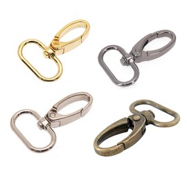 MEIGMEIL 20pcs 1 inch 25mm Metal Belt Buckle Hardware Assortment Webbing Strap Loops Clasp for Belt Craft DIY Accessories (Swivel Snaps Hooks)