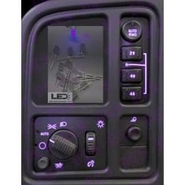 360 LED High Performance LEFT DASH SWITCHES 4WD BULB TO PURPLE LED UPGRADE KIT FOR GM TRUCKS SUVs 2003-06