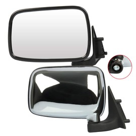 OCPTY Chrome Left Side And Right Side Mirrors Fit For 1987-1993 For Mazda B2200 Chrome Mirror Glass Manual Folding