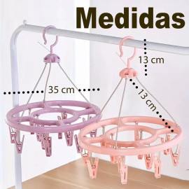 J.H. Company Gancho Giratorio Plegable Percha 18 Pinzas Calcetin 12291