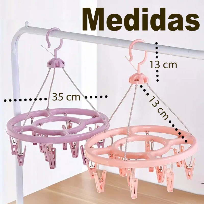 J.H. Company Gancho Giratorio Plegable Percha 18 Pinzas Calcetin 12291