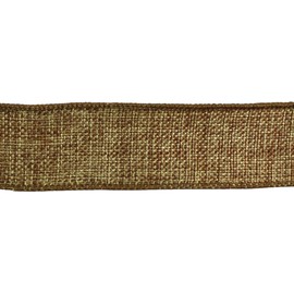 Kel-Toy Wired Faux Burlap Ribbon, 1.5-Inch by 10-Yard, Taupe