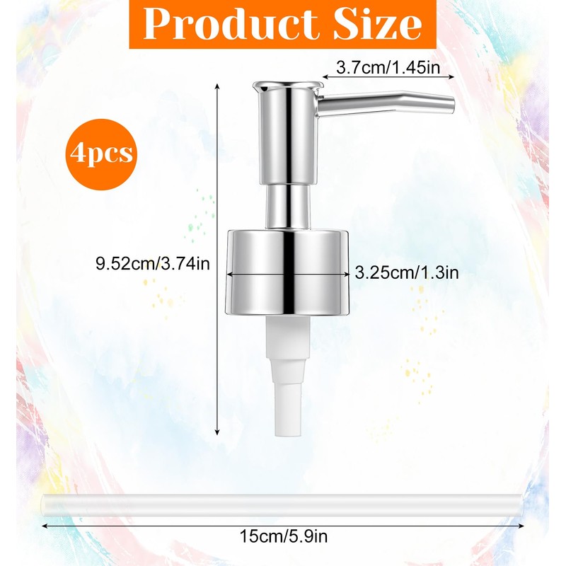 Pack of 4 Soap Dispenser Pump Head, Soap Dispenser Replacement