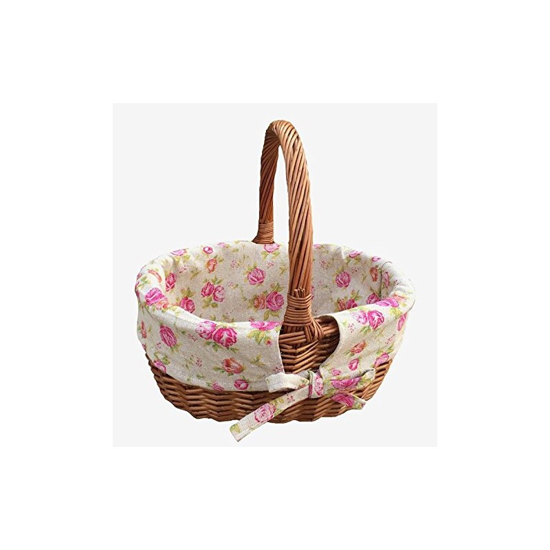 Red Hamper C018R Wicker Double Steamed Oval Shopping Basket With