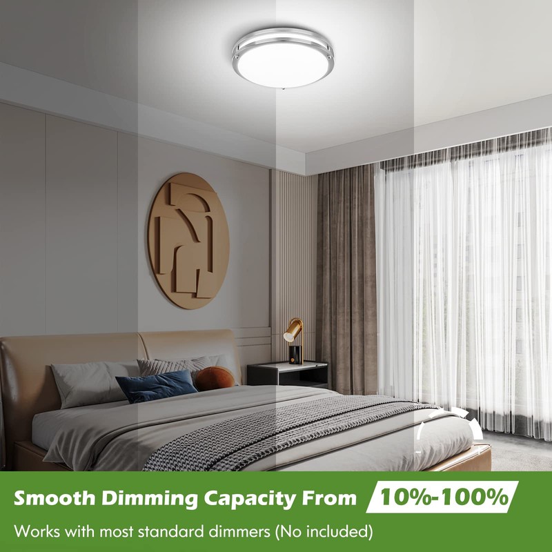 GoBright 18IN 50W LED Flush Mount Ceiling Light, 5600lm Bright