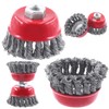 Swpeet 2Pcs Wire Cup Brush Set, 3 Inch Wire Wheel