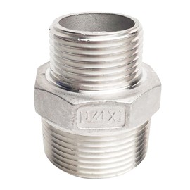 1-1/4" x 1" Male Hex Nipple Threaded Reducer Connector Pipe Fitting Adapter,Stainless Steel 304 NPT