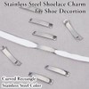 Hobbspring 50Pcs Stainless Steel Shoelace Charms Curved Rectangle