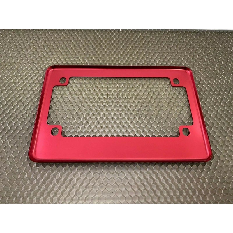 BestLicensePlateFrame Anodized Aluminum Motorcycle License Plate Frame - Red