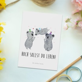 Mr. & Mrs. Panda Postcard Koalas Birthday Gift, Birthday Party, Happy Birthday, Invitation, Birthday Gift, Postcards, Party Hats