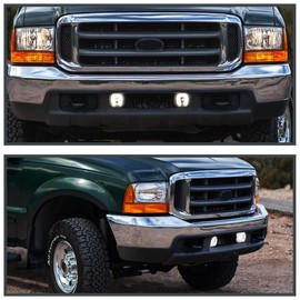 SPEC-D TUNING Fog Lights + Switch Compatible with 1999-2004 Ford F-250, F-350 Super Duty, 2000-2004 Excursion, L+R Pair Assembly