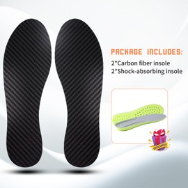 1 Pair of Carbon Fibre Insoles for Men Women Rigid Carbon Fibre Shoe Insole Foot Plate for Lawn Toe, Foot Fractures, Hallux Rigidus Limitus, Turf Toe, Mortons Toe (EU 40 / insole length 24.5 cm)