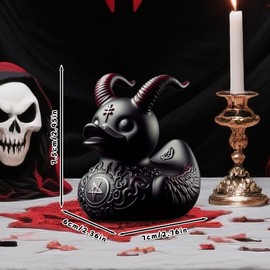 AOT Punk Satan Duck Resin Duck,Cool Gothic Home Decor & Satanic Duck Figurine Collectibles for Car Dashboard Desktop Home Decor
