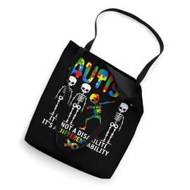 Autism it's A Different Ability Funny Dab Skeleton Autism Tote Bag
