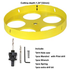 JIECHENG 10 inch Hole Saw for Wood,Soft metal,Drywall,Plasterboard and plywood,254mm Bi-Metal Hole Saw with Arbor Mandrel