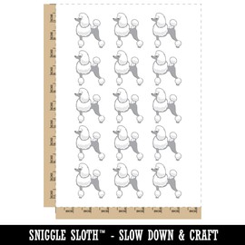 Standard Poodle Dog Solid Temporary Tattoo Water Resistant Fake Body Art Set Collection - 15 2" Tattoos (1 Sheet)