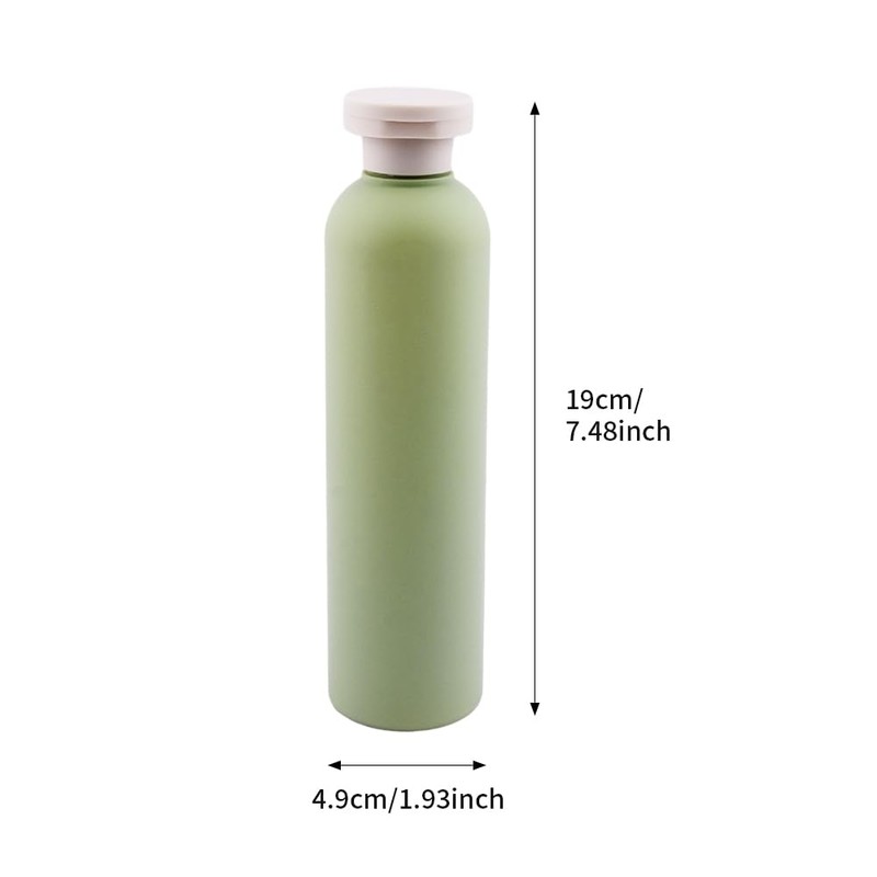 QOONESTL 5Pack Refillable Bottle Green Plastic Empty Squeeze Bottles, 260ml