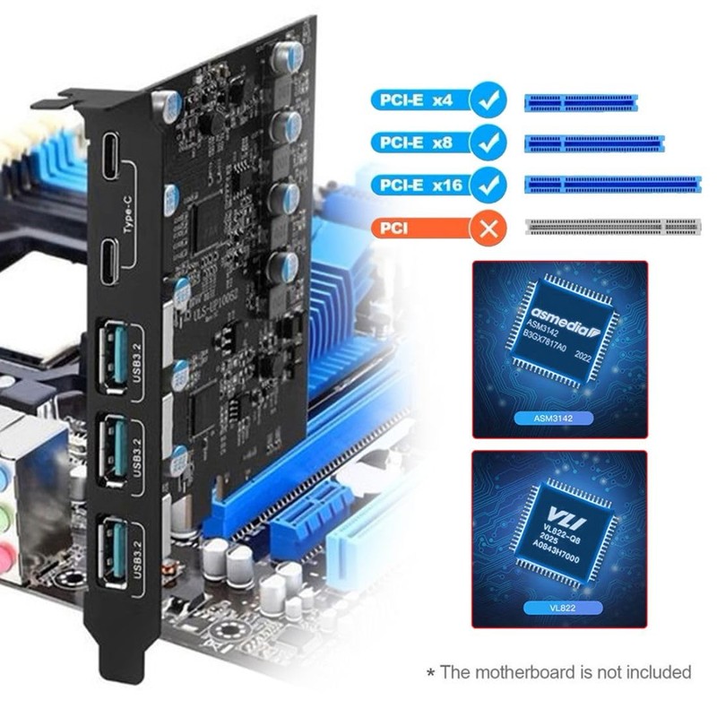 chenyang 5 Port PCI-E 4X to 2 USB C/3 USB