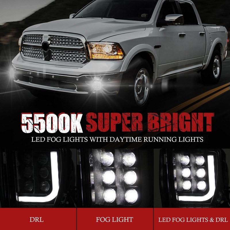 BUNKER INDUST Dodge Ram LED Fog Light with Daytime Running