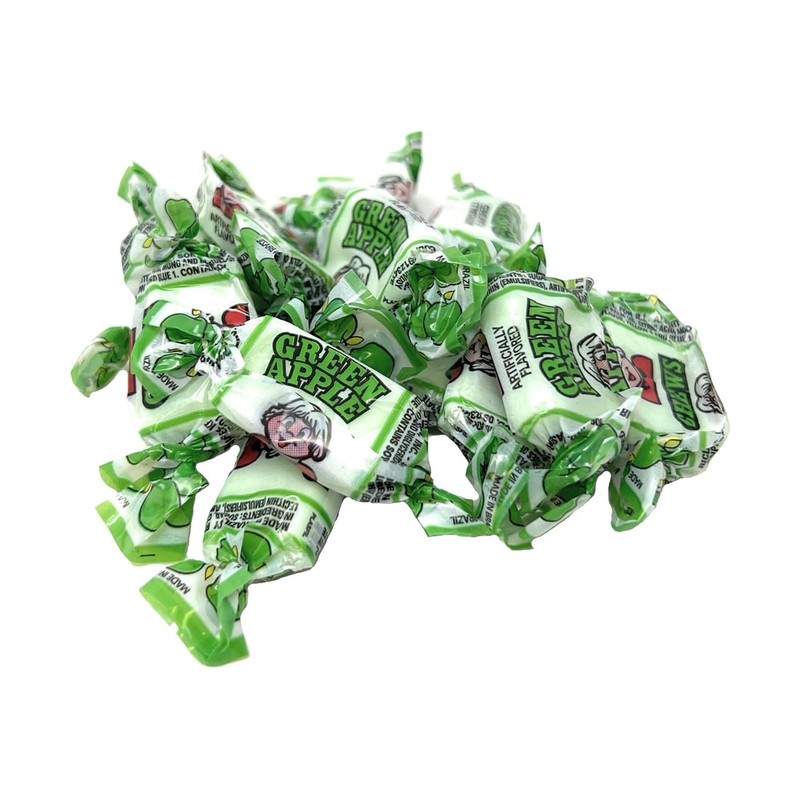 Green Apple Flavored Fruit Chews, 2 Pounds Bulk