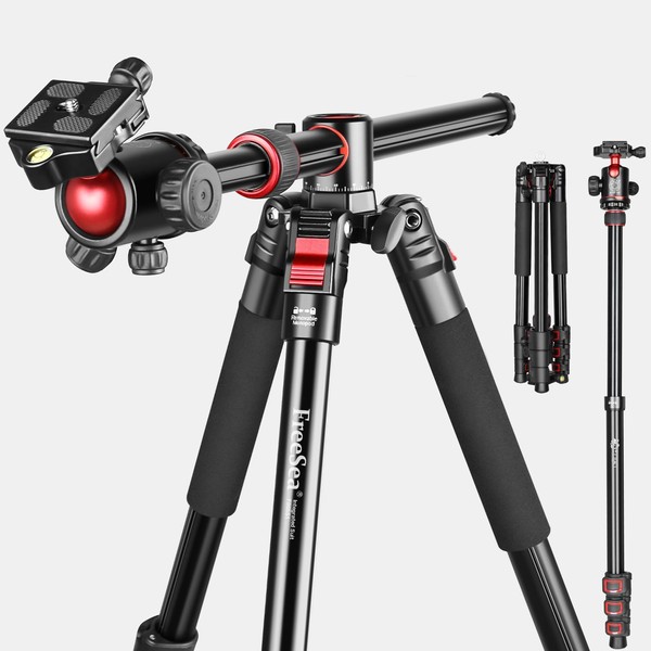 FreeSea 72 inch Camera Tripod,Transverse Center Column Aluminium DSLR Tripod