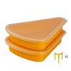 KEVJES 2-Pack Reusable Silicone Leftover Pizza Slice Storage Container with
