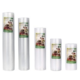 5 Rolls 25m Vacuum Sealer Bags, Vacuum Sealer Rolls, Sous Vide Bags,Commercial Grade Plastic, BPA Free 5 Size 28cm/25cm/20cm/15/12cmx5m