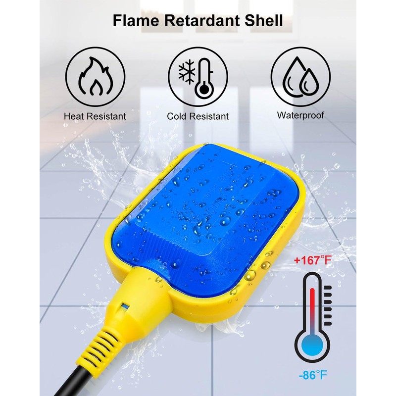 Sump Pump Alarm, 110dB Loud High Water Alarm, with Large