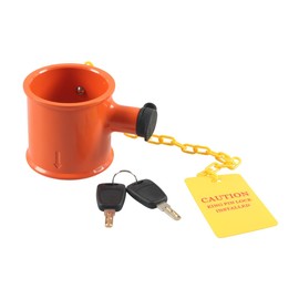 Aputoxz Cylindrical Anti-Theft Trailer Lock, Heavy-Duty Aluminum Hitch Pin Lock for RVs, Fifth Wheels, and Campers, with Bright Orange Warning Tag and 2 Keys