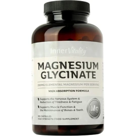 Magnesium Glycinate 180 Capsules (3 Month Supply) 280mg Elemental Magnesium - High Strength Easy to Absorb Magnesium Supplement with No Additives by Inner Vitality