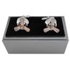 Aircraft Propeller Moving Cufflinks Silver Copper + Silver Box Accessory