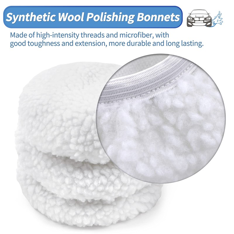 OTUAYAUTO 8PCS 7 Inch to 8 Inch Polishing Bonnets -