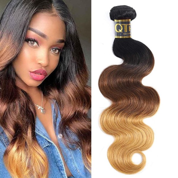 QTHAIR Ombre Body Wave Human Hair Bundle 18" 14A Grade