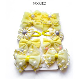 Noguez. Moños para Niñas, Clips de Pelo para Bebés, Mini Pinzas de Dibujos Animados para Niñas Pequeñas y Bebés, Pasadores para Cabello, Hair Clips. (Amarillo)