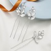 Easedaily Bride Wedding Hair Pins Silver Crystal Hair Piece Rhinetsone