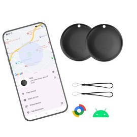 Air Tag for Android,Android air Tags-2 Pack Google Certified Android Tracker Tags for Google Find My Device App Key Finder/Luggage Tracker/Item Locator for Keys,Wallet,Backpack,Luggage-Black