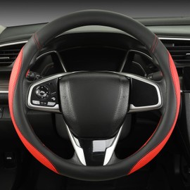 CACAWIZ Car Steering Wheel Cover for Toyota - Steering Wheel Cover for RAV4 Corolla Highlander Camry, Red