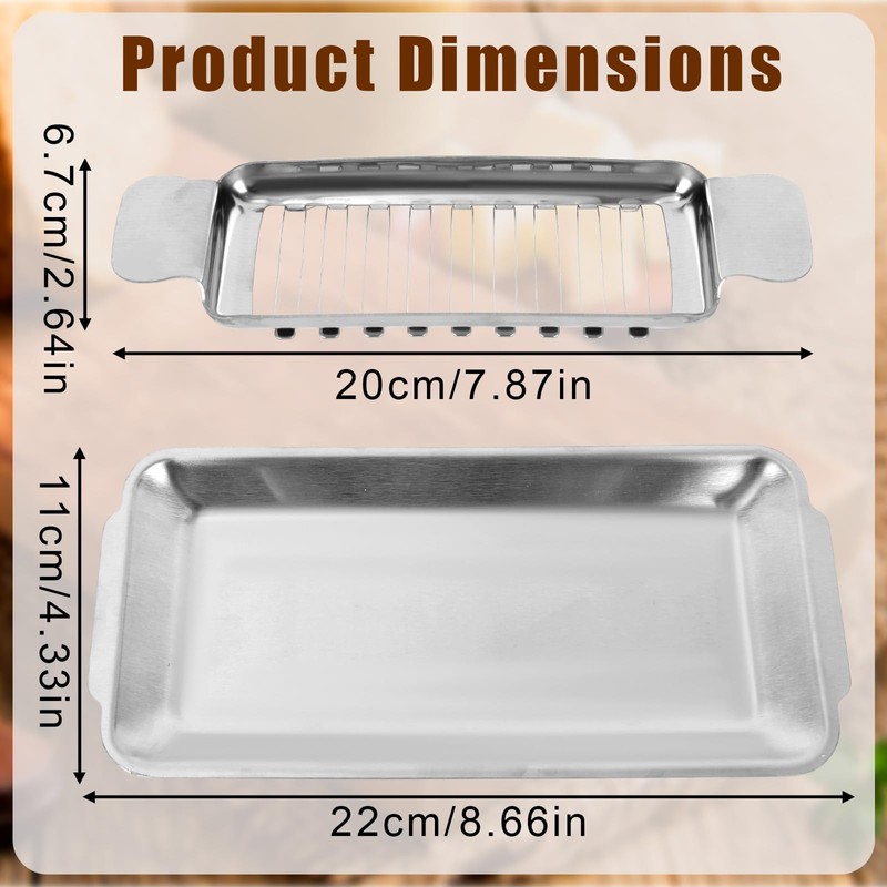 Butter Slicer Cutter, Stainless Steel Wire Cheese Block Slicer with