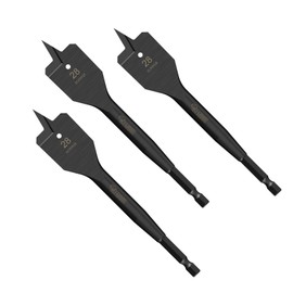 3 x SabreCut SCRIW28_3 28mm x 152mm Impact Rated Flat Wood Spade Bits Compatible with Bosch Dewalt Makita Milwaukee and Many Others