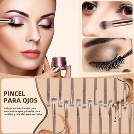 68 Pieza kit de brocha para maquillaje, set de maquillaje mujer Incluye una bolsa de maquillaje, herramientas limpieza de brochas de maquillaje, adecuadas para principiantes en maquillaje